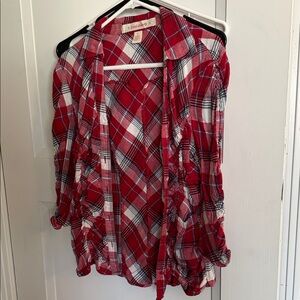 Knox Rose Red and White Plaid Shirt